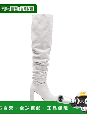 自营Stuart Weitzman 女式 Histyle Perla 绒面革过膝靴 - 浅灰色