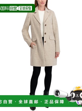 自营Laundry by Shelli Segal Herringbone Coat - beige 美国奥