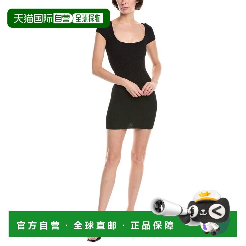 自营bond-eye swim邦德眼游泳Jerrie遮盖连衣裙-黑色 美国奥莱直