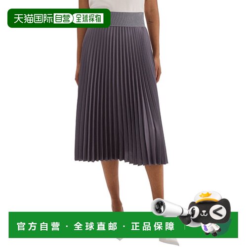 自营theory理论Dorothea罗纹半身裙-紫色 美国奥莱直发长裙百褶裙