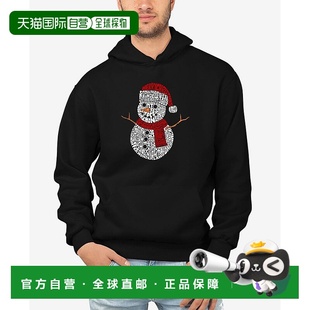 美国直邮 男士 Art 圣诞雪人艺术字设计连帽卫衣 Pop 1h可退