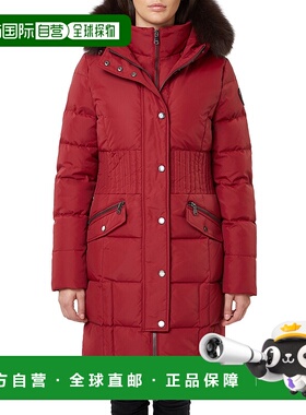 自营 Pajar 女士 Annie 派克大衣，带固定兜帽和可拆卸毛皮饰边 -