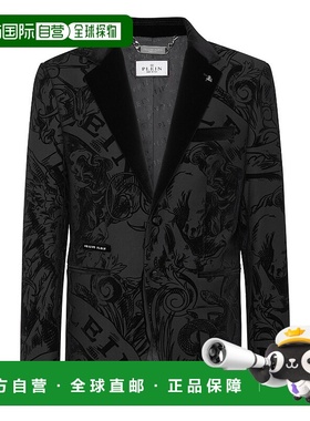 自营philipp plein羊毛运动夹克Lord Fit-黑色 美国奥莱直发西装