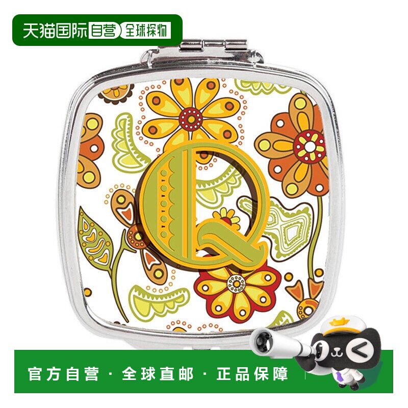 自营 Carolines Treasures CJ2003-QSCM 字母 Q 花卉芥末绿正品