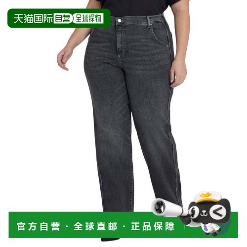 自营NYDJ Plus Brooke Vintage Noir Straight Leg Jean - black