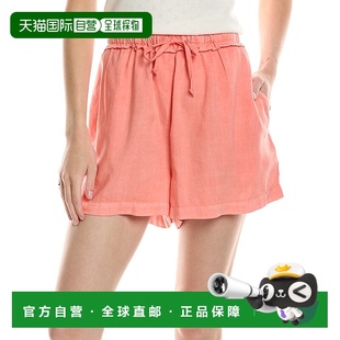 美国奥莱直发新款 自营 橙色 Dahl荷叶边腰短裤 Bella