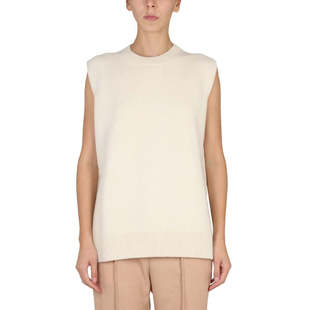 Crew 美国奥 自营jil Fit Vest white Wool sanderRelaxed Neck