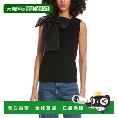 自营Laundry by Shelli Segal Organza Bow Sweater Vest - black