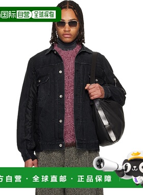 1h可退 香港直邮潮奢 Sacai 男士 黑色牛仔夹克 SCM303 black黑色