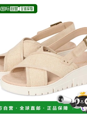自营Vionic Uptown Sonoma Sandals Women Beige Canvas Wedge He