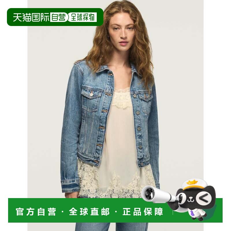 自营lucky brandLucky品牌女式牛仔紧身卡车夹克-多 美国奥莱直发