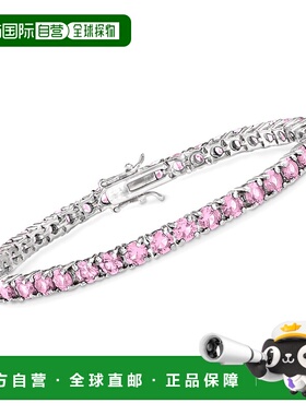 自营Ross-Simons Simulated Pink Sapphire Tennis Bracelet in S