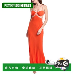 自营 Misha Rowan Georgette橙色礼服 连衣裙美国服饰直发奥莱