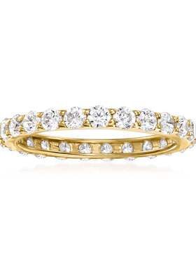 自营Ross-Simons CZ 永恒戒指 14kt 黄金 - 白色 美国奥莱直发