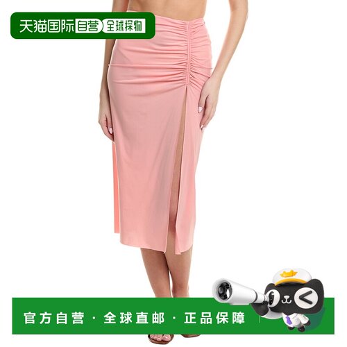 自营ViX Solid Bela Midi Skirt - orange 美国奥莱直发半身裙
