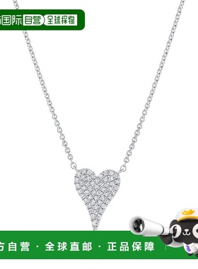 自营 sabrina14k 金 & 钻石心形项链 - 白色 美国奥莱直发