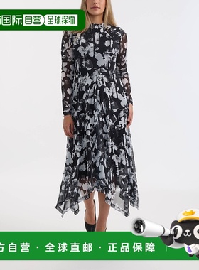 自营 Ellen Tracy女式印花网眼连衣裙，配手帕下摆-花朵阴影 美国