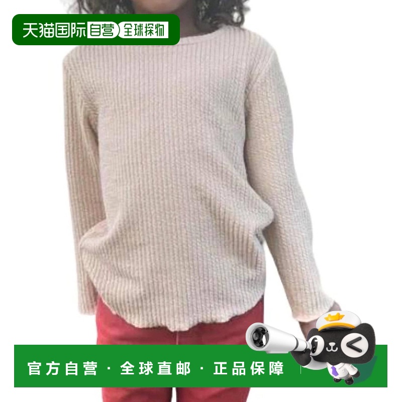 自营 vignette女童高领纹理上衣(棕褐色) - 棕褐色 美国奥莱直