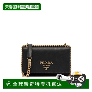 美国奥莱直发 自营 prada普拉达Saffiano皮革迷你女式 包 黑色