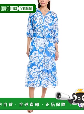 自营 Julia Jordan雪纺迷笛连衣裙-黑色 美国奥莱直发长裙