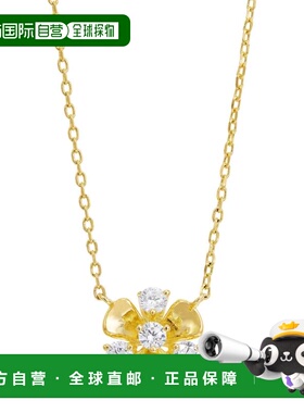 自营savvy cie jewelsGOLD PLATED FLOWER NECKLACE WITH WHITE C