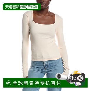 Project 自营 Social 美国奥莱直发 Kami倦怠方领上衣 米色