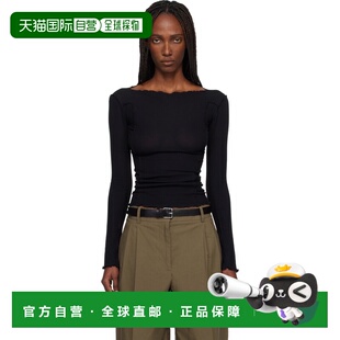 1h可退 香港直邮潮奢 Baserange 女士 黑色 Omato 长袖 T 恤 TTML