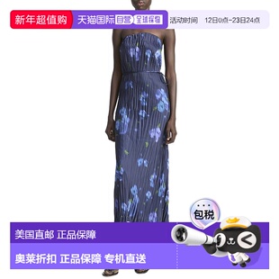 自营Vince Poppy Blur Crushed Column Dress - blue 美国奥莱直