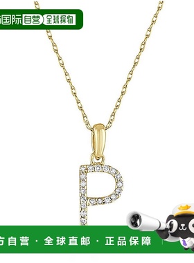 自营 sabrina14k 金和钻石初始项链 - 黄色 p 美国奥莱直发吊坠