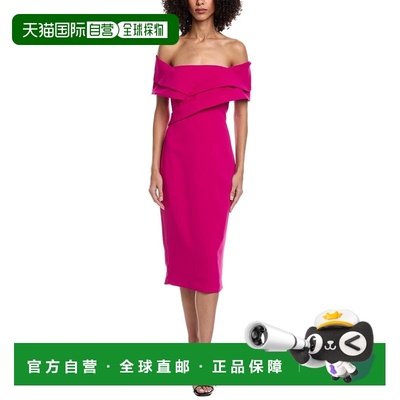 自营Badgley Mischka Off-Shoulder Sheath Dress - purple 美国