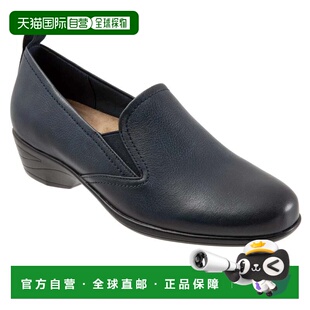 自营Trotters Reggie T2065-400平底鞋女式蓝色皮革乐福鞋JOBB105