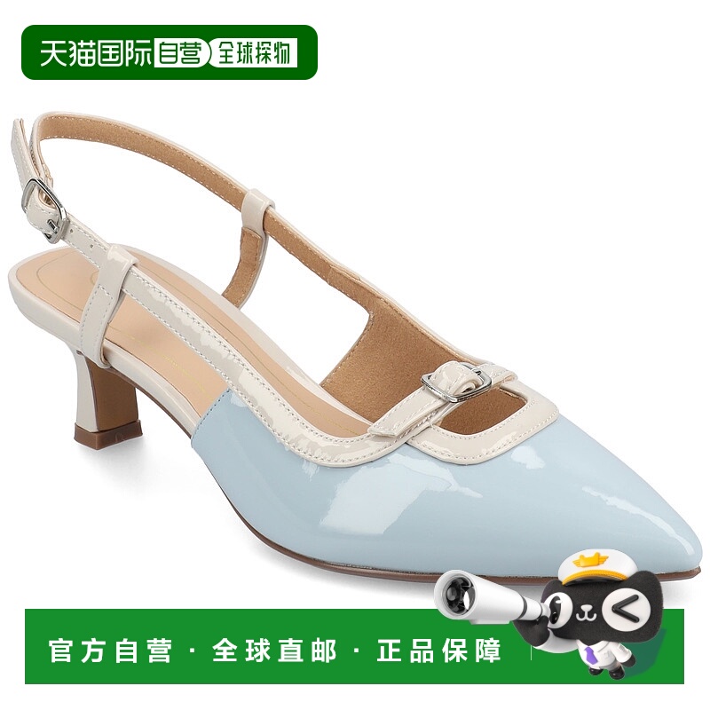 自营 journee collectionJournee女式Padma中宽幅泵-专利/蓝色 美