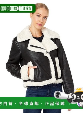 自营 Sam Edelman夹克女式黑色仿羊毛裁剪全拉链GBO323-黑色 美国