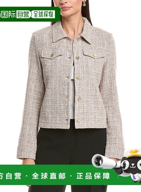 自营J.McLaughlin Colby Linen-Blend Jacket - brown 美国奥莱直