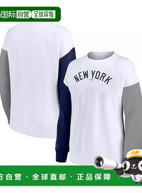 1h可退 【美国直邮】Fanatics 女士白色纽约洋基队系列套头衫 毛