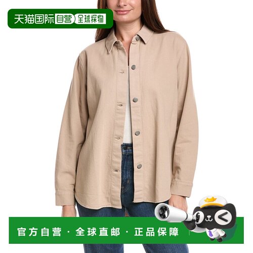 自营eileen fisher艾琳 费舍尔经典领夹克-棕褐色 美国奥莱直发