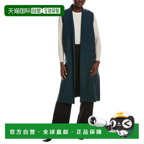 美国直邮自营EILEEN FISHER披肩羊毛背心-绿色 美国奥莱直发