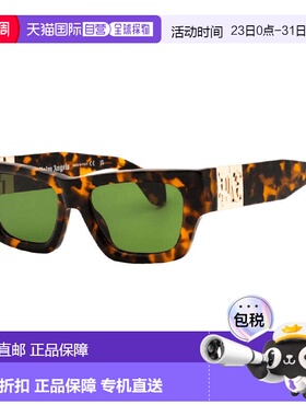 自营Palm Angels Sunglasses Square Full Rim, Yellow Frame And