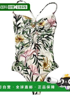 自营PatBO Women's Jasmin One Piece Laceup Floral Print Cut O