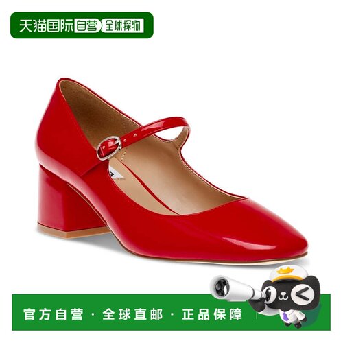自营Steve Madden Hawke Mary Jane女士红色专利杏仁脚趾鞋跟ZPO3