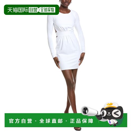 自营Susana Monaco领带迷你连衣裙-白色 美国奥莱直发包臀裙