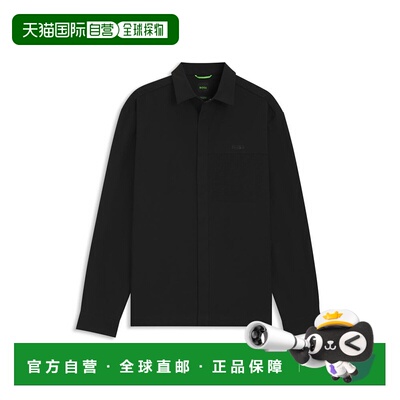 自营bossRelaxed-fit overshirt in water-repellent twill - bla