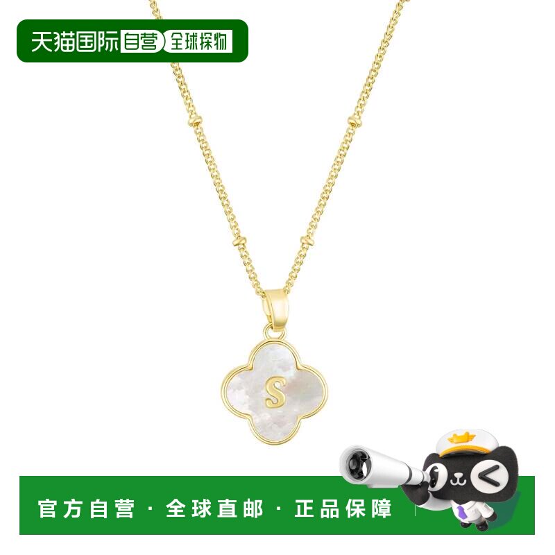 自营 adornia14k镀金珍珠母贝三叶草项链-白色 美国奥莱直发吊坠
