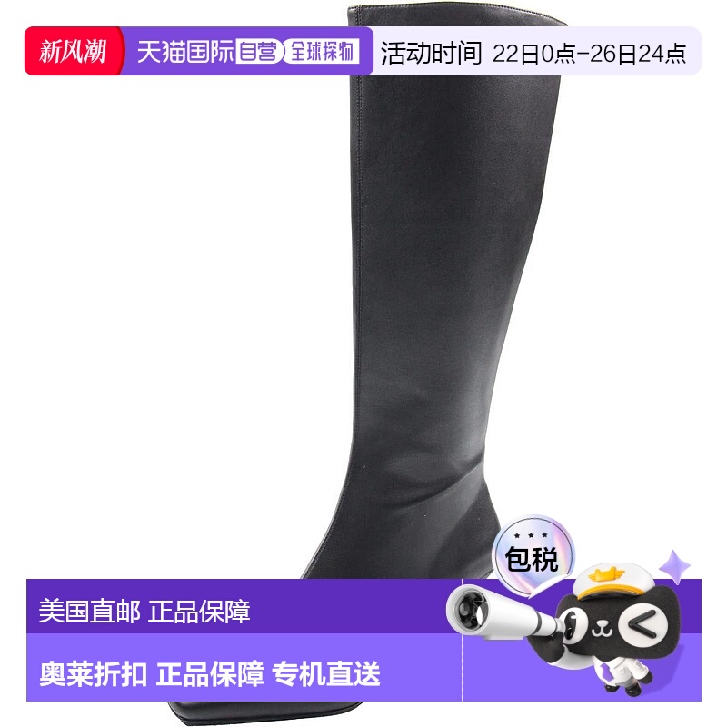 自营 kurt geiger londonKensington女式纯色及膝长靴-黑色 美国