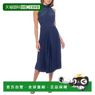 自营Marina褶裥中长款连衣裙-蓝色 美国奥莱直发