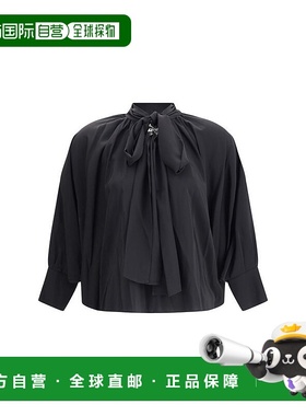 自营Max Mara Leonida silk Women's Blouse - black 美国奥莱直