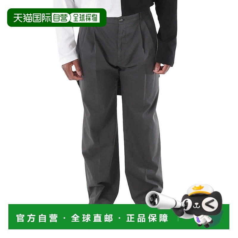 自营 Burberry Pfd羊毛阔腿拼接细节长裤-Pfd 美国奥莱直发博柏利