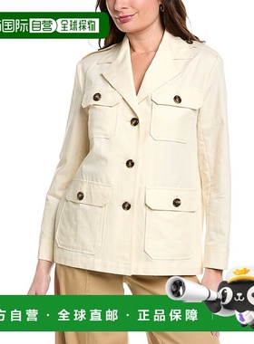 自营 Weekend Max Mara Bacca 亚麻混纺夹克 - 白色 美国奥莱直发