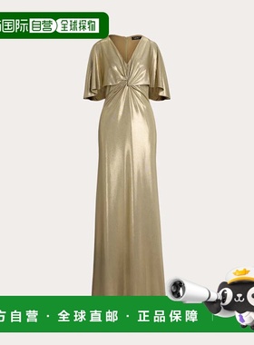 自营Women's Lauren Ralph Lauren Gown Gold Foil Twist Front C