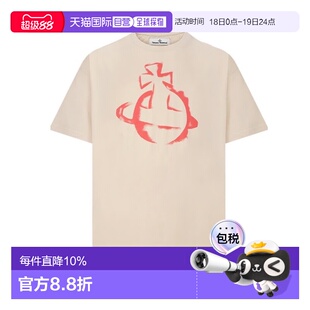 香港直邮Vivienne Westwood西太后男女同款宽大版土星徽标短袖T恤